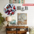 thumbnail image 6 of Decorative Clocks： Romantic Christmas Roses And Cardinals Snowman Wreath Glass Wall Clock ，Winter Decor Wall Clock for Homes, Bars, Offices, Man Caves, Garages, And Living Rooms. Also Makes A Great, 6 of 8
