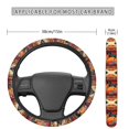 thumbnail image 3 of COEQINE Auto Steering Wheel Cover for Women Men, Universal 15 Inch Soft Elastic Steering Wheel Wrap Anti-Slip Easy to Install Car Accessories, Aztec Geometric Horse Orange, 3 of 7