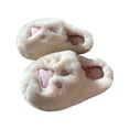 thumbnail image 1 of Pantuflas de felpa con forma de pata de gato, adorables, cálidas, suaves y cómodas, pantuflas peludas para mujer para viajes a casa, color blanco 38-39 (para 37-38 pies), 1 of 12