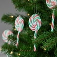 thumbnail image 3 of Northlight 6ct Frosted White, Green and Red Lollipop Christmas Ornaments 7", 3 of 7