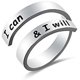 thumbnail image 1 of Anillo de libertad de acero inoxidable doble con diente de león volador inspirador ajustable, regalo apilable fresco para mujeres, anillos grabados, regalo motivacional, 1 of 1