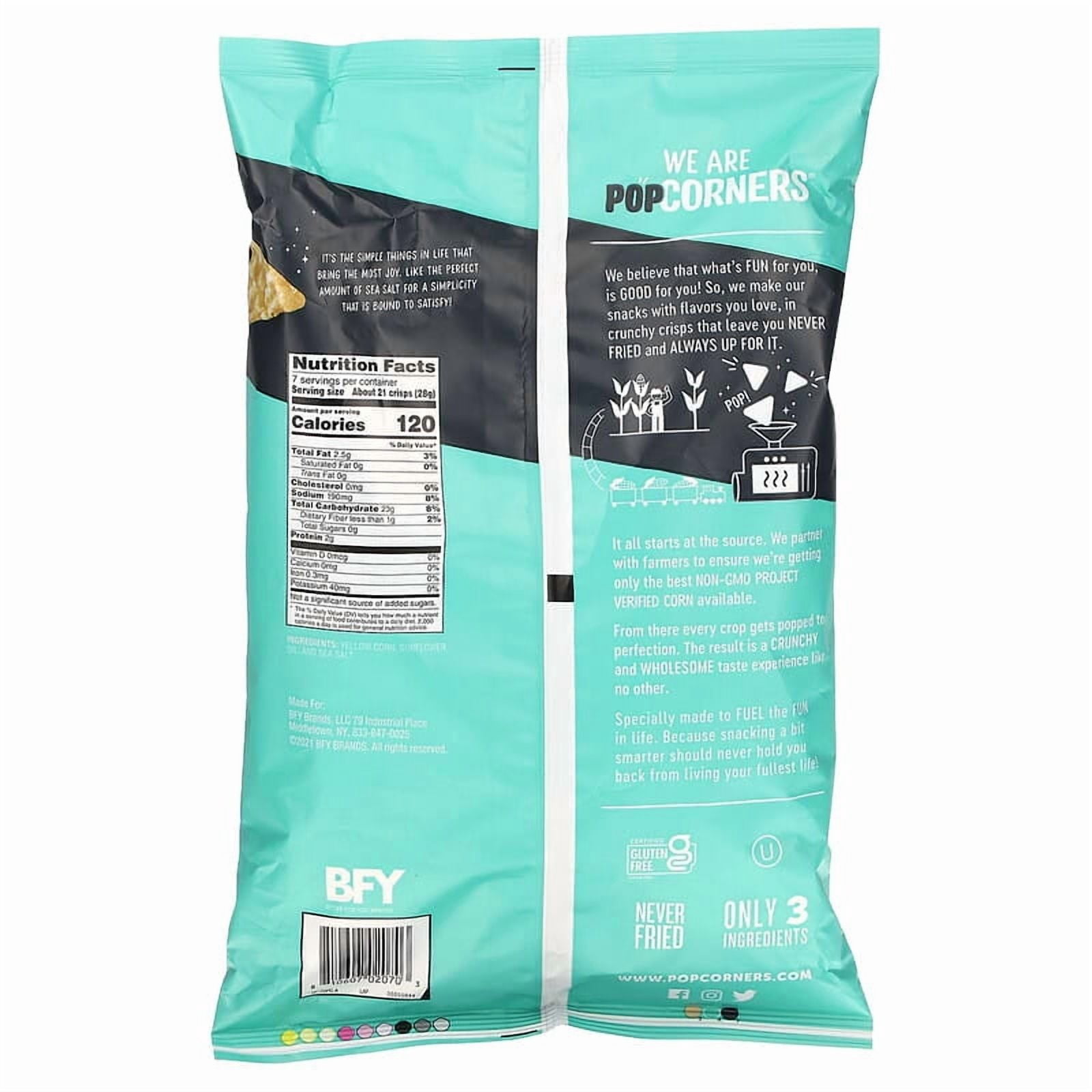 PopCorners, Chips, Sea Salt, 7 oz Pack of 2
