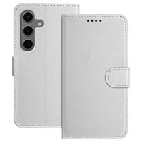 Wallet Case for Samsung Galaxy A36 5G Phone Case with Card Holder, Magnetic PU Leather Stand Flip Folio Phone Cover for Women Men Girls Boys, Credit Card Slot Purse & Protective TPU Bumper, Silver