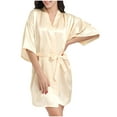 thumbnail image 2 of Taqqpue Womens Robes 3/4 Sleeve Lightweight Short Summer Kimono Robe Soft Sleepwear Casual Bathrobe for Bride Bridesmaids Wedding Party Ladies Loungewear, 2 of 4
