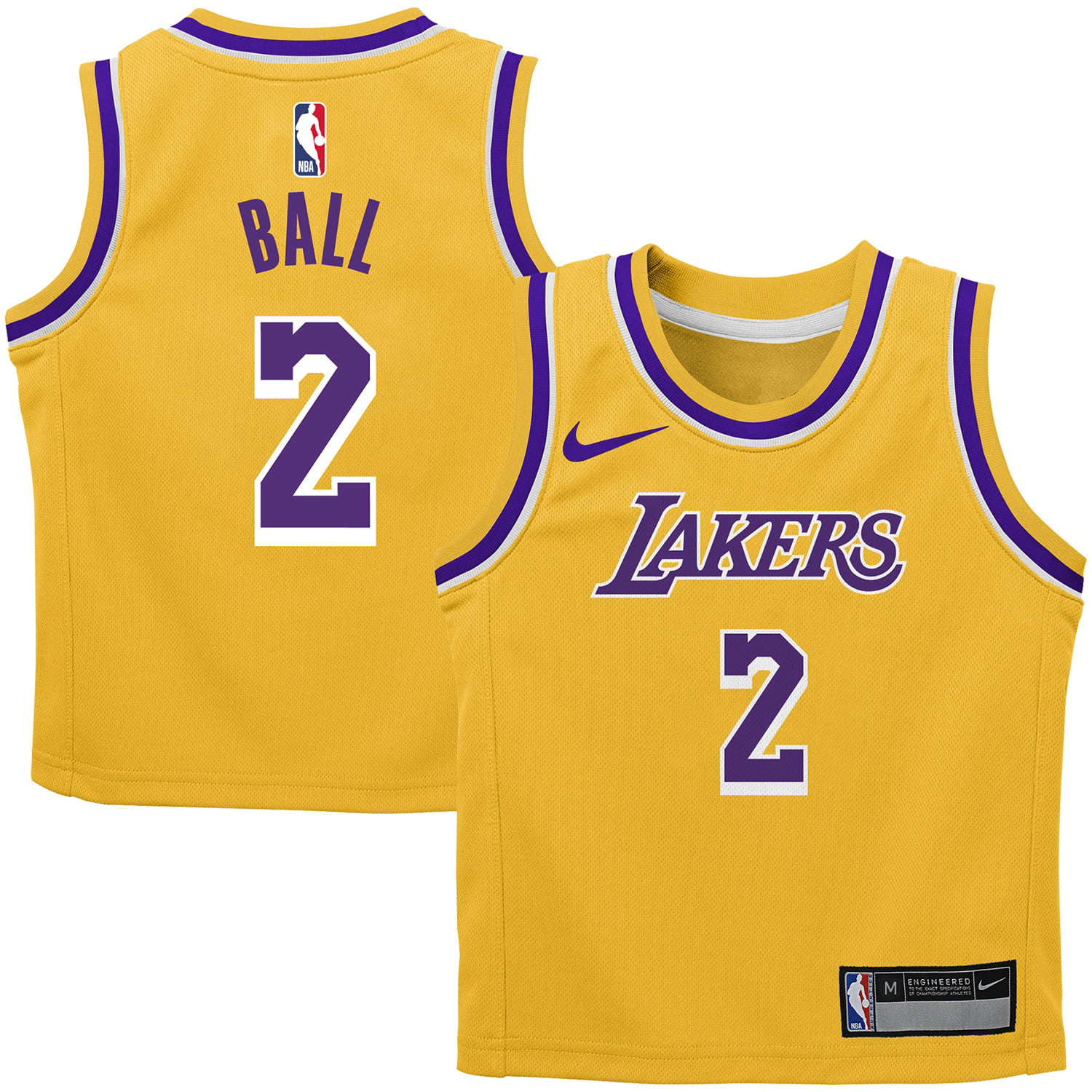 Lonzo Ball Los Angeles Lakers Nike Preschool Replica Jersey Gold - Icon Edition