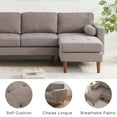 thumbnail image 3 of 80" W Sectional Sofa Couch, Convertible Sofa with Tufted Seat Cushion, L Shaped Couch with Reversible Chaise, Mid Century Modern Couches for Living Room Apartment Small Space, Line(Grey) B5A4945, 3 of 5