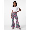 thumbnail image 4 of 7-8Y Girls Colored Flared Pants Digital Print Trousers Slim-Fit Wide Leg Flare for Spring Summer Autumn, 4 of 6
