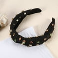 thumbnail image 6 of Unique Bargains Rhinestone Retro Knotted Headband Black 5.24"x1.22" Non-slip Wide Headband for Girl Women, 6 of 8