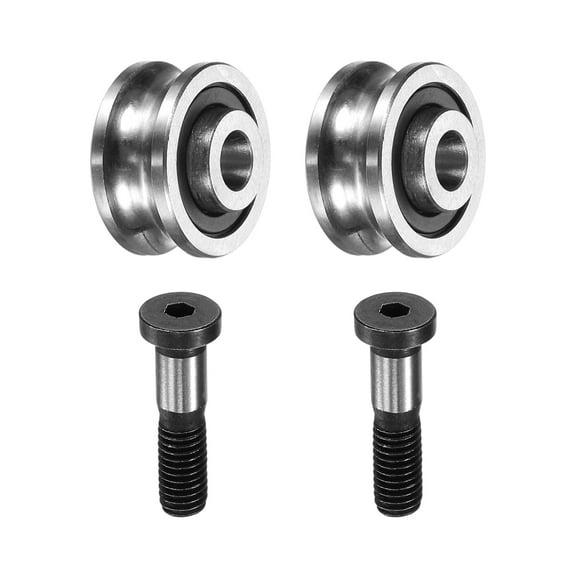 Uxcell 2 Pcs U Groove Bearings, 5x16x8mm Rail Ball Bearings Groove Guide Pulley Bearing Steel Replacement for Rail Track Linear Motion System Printing Project ABEC1