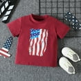 thumbnail image 6 of EnJoCho Child Holiday Party T Shirt Summer Toddler Boys Girls Short Sleeve Crewneck USA Flag Pattern Tshirt Tops Independence Day 4th Of July Prints Outfits, 6 of 6