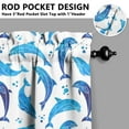 thumbnail image 5 of Kitchen Curtains 24 Inch Short - 3 Panel Set, Shark Whale Dolphin Ocean Theme, Rod Pocket Window Curtain, 100% Polyester for Nautical Farmhouse Kitchen, Easy Wash, 5 of 6
