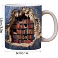 thumbnail image 3 of Sherum 3D Mug, Yifare 3D Mug, 3D Bookshelf Mug, A Library Shelf Cup, 3D Bookshelf Coffee Mug for Book Lovers, Creative Space Design Multi-purpose Ceramic Mug, Book Lovers Coffee Mug (Brown), 3 of 5