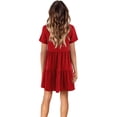 thumbnail image 3 of Women Summer Tunic Dress V Neck Casual Loose Flowy Swing Shift Dresses, 3 of 9