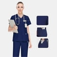 thumbnail image 4 of Uniforme quirúrgico de secado rápido y elástico en 4 direcciones para hospital, ropa de trabajo para enfermeras y médicos, cómodo., 4 of 5