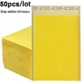 thumbnail image 1 of 50 Pcs/lot Sacs Enveloppes en Mousse Jaune Auto-Scellants pour Expédition, 1 of 5