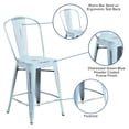 thumbnail image 2 of 24'' High Distressed Copper Metal Indoor-Outdoor Counter Height Stool with Back, 2 of 9