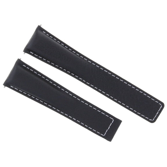 20MM LEATHER STRAP BAND FOR TAG HEUER CARRERA CV2013 DEPLOYMENT CLASP BLACK WS