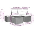 thumbnail image 2 of vidaXL 5 Piece Patio Sofa Set with Cushions Gray Poly Rattan, 2 of 5