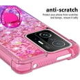 thumbnail image 4 of Case for Xiaomi 11T with Magnetic Ring Kickstand, Gradient Quicksand Glitter Flowing Liquid Floating Women Girls Cute Phone Case Clear TPU Cover for Xiaomi 11T Pro JB Pink Mauve, 4 of 14