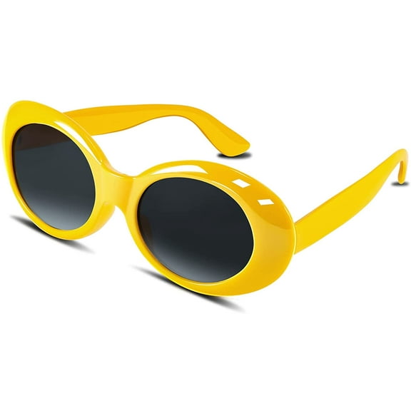FEISEDY Yellow Clout Goggles Sunglasses Women Men Retro Oval Sunglasses B2253