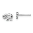 thumbnail image 3 of 925 Sterling Silver Rhodium-plated CZ Elephant Post Earrings, 3 of 3