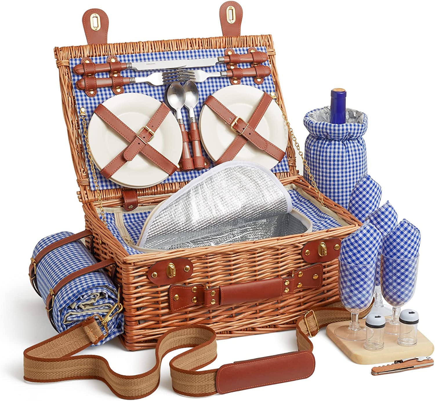 picnic blanket and basket set