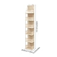 thumbnail image 3 of 6-Tier Over the Door Hanging Organizer with Visual Mesh Windows, Beige Fabric Closet Storage Bag with Hooks for Dorm, 11.8x5.9x63 in, 3 of 7