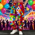 thumbnail image 1 of Ceisia Men's Colorful Geometric Star Print Casual Pants Elastic Waist Drawstring Party Trousers Gifts, 1 of 4