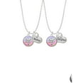 thumbnail image 2 of Delight Jewelry Silvertone Domed Multi Color SLP Mother & Daughter Heart Necklaces (Set of 2), 19"+2", 2 of 4