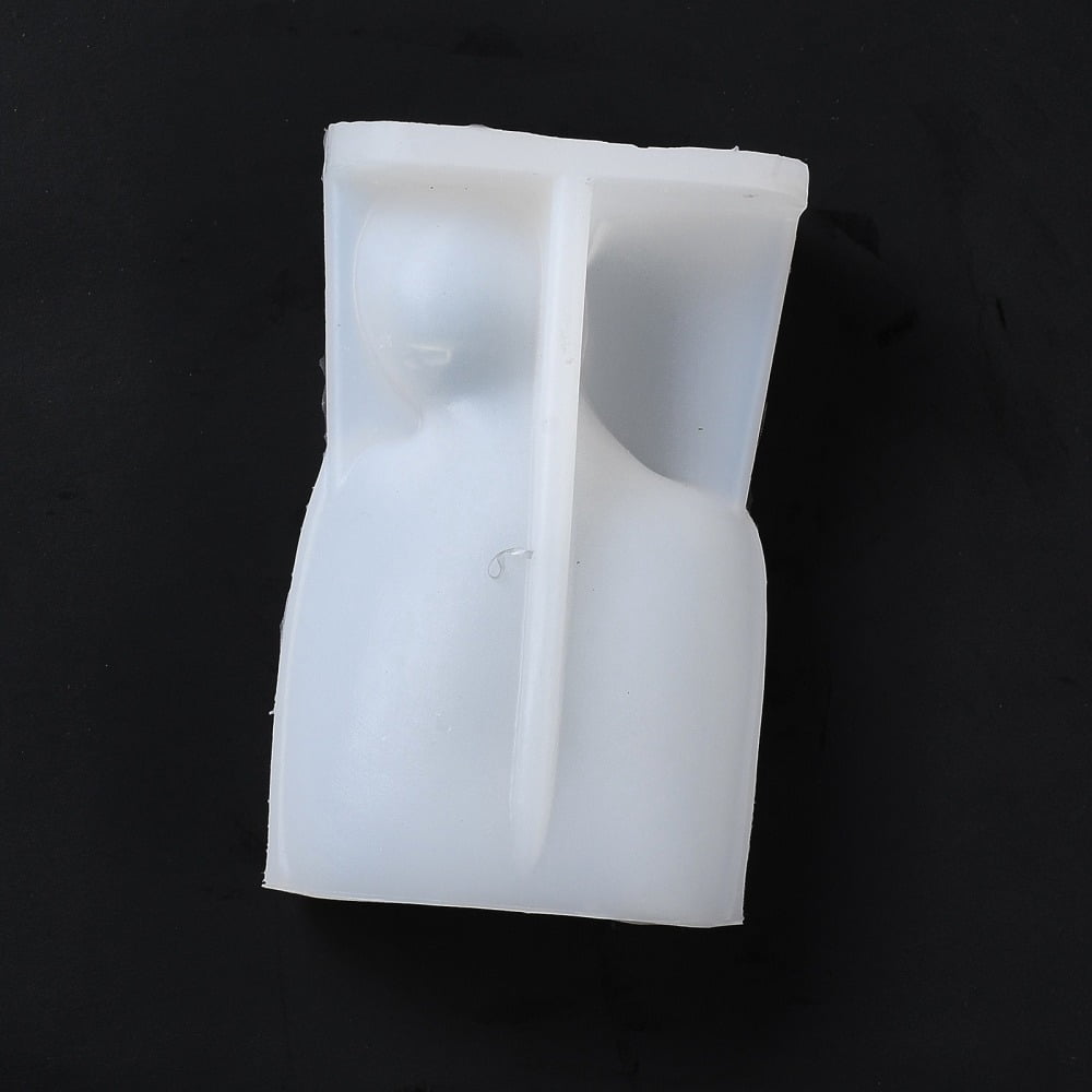 3pcs Boyfriend Candle 3D Bust Portrait Silicone Molds for Half-body Sculpture Scented Candle Making White 14x8.9x5.7cm Inner Diameter: 72x21mm.