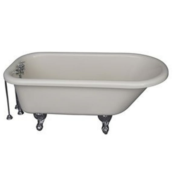 60 Inch Roll Top Clawfoot Bathtub - Acrylic Bathtub with Shower - Freestanding Tub - Chrome Finish