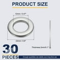 thumbnail image 2 of Arandela Plana M12 para Tornillo, 30 Pcs Arandelas de Acero Inoxidable 304 12MM ID x 24MM OD x 3MM de Grosor (Tono Plateado), 2 of 6