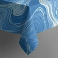thumbnail image 3 of Blue White Tie Dye Swirl Pattern Rectangle Tablecloth 60"x84",Waterproof Polyester Rectangle Table Cloth, Wipeable Spillproof Polyester Tablecloth for Dining, Camping, Indoor and Outdoor, 3 of 5