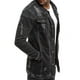 thumbnail image 3 of brillar Chaqueta vaquera larga para hombre Chaqueta de abrigo desgastada de manga larga con bolsillos, 3 of 5