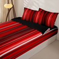 thumbnail image 3 of jejeloiu Red Black Gradient Stripe Texture Zipper Twin Comforter Sets with Fitted Sheet and 2 Pillowcases Kids,Ombre Pattern Zipper Bedding Set,Reversible,4 Pieces, 3 of 7