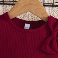 thumbnail image 6 of ITSAME Girls Outfit Sets, Knit Cotton Bow Ruffle Sleeve Top and Floral Print Shorts 2-Piece Summer Fashion Leisure Sets Wine 9M, 6 of 9