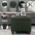 thumbnail image 4 of Convenience Concepts Madison Storage Ottoman, Dark Charcoal Gray Fabric, 4 of 7