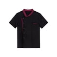 thumbnail image 6 of Zaldita Unisex Chef Jacket Women Men Short Sleeve Button Down Chef Uniform For Hotel Restaurant Black XL, 6 of 7