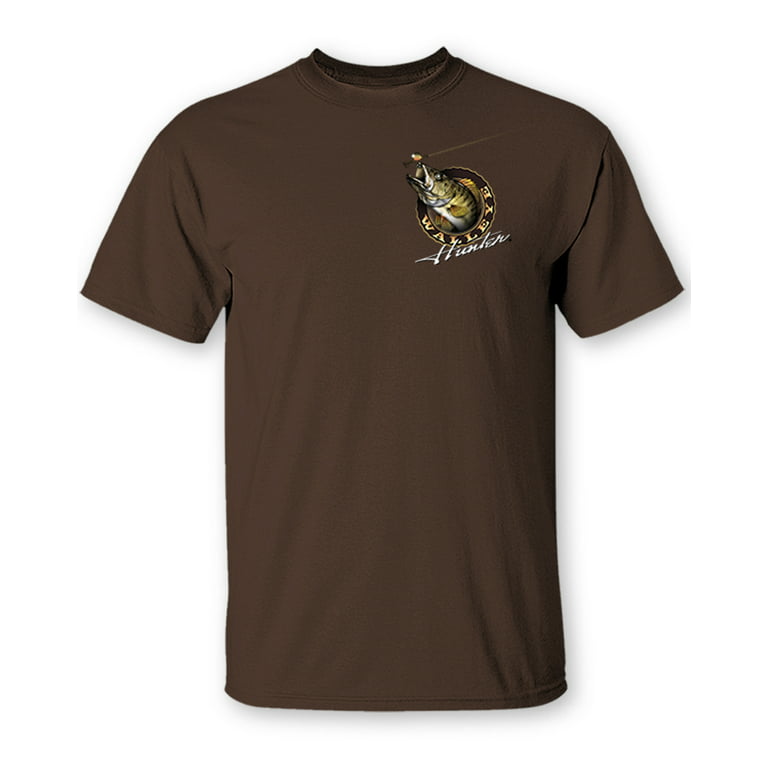 follow the action walleye hunter two-sided short sleeve fishing t-shirt  (medium) 
