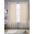 thumbnail image 2 of Beige Pure Color Sheer Curtains 96 Inch Length 2 Panels Set, Aesthetics Contemporary Modern Voile Window Treatment Semi Sheer Long Curtains Drapes for Bedroom/Living Room/Kitchen 52"x96"x2, 2 of 7