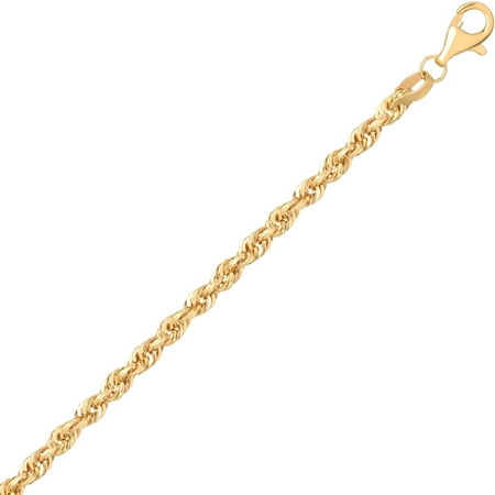 Simply Gold Women's 10KT Yellow Gold 2.9MM Rope Chain, 24