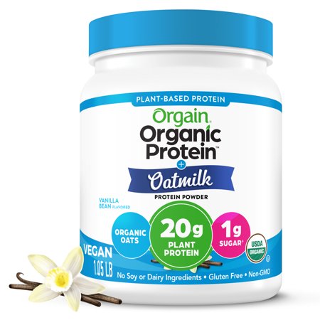 Orgain Organic 2 in 1 Vegan Protein Powder + Oatmilk, 20g Protein, Vanilla Bean 1.05lb