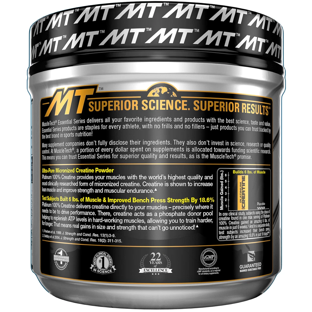 Muscletech, Essential Series, Platinum 100% Creatine, Unflavored, 14.11 oz