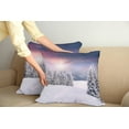 thumbnail image 2 of Ambesonne Winter Throw Pillow Cover 2 Pack, Idyllic Outdoors Sunset, 20", Multicolor, 2 of 5