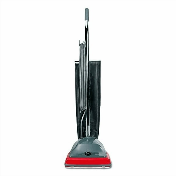 Sanitaire SC679J Commercial Lightweight Upright Vacuum, Bag-Style, 12lb, Gray/Red