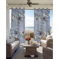 thumbnail image 6 of Purple White Flowers Blackout Curtains for Bedroom Living Room Darkening Curtains 96 Inches Long Spring Farmhouse Botanical Floral Window Curtain 2 Panels Set Window Treatment Grommet Drapes 52"x96", 6 of 9