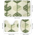 thumbnail image 3 of Bathroom Rugs and Shower Curtain Sets, Diagonal Leaf Pattern Printed on Bathroom Rug and Shower Curtain Sets, Great for Master Bath Beach House Modern Home, 72 x 72 inches, 3 of 8