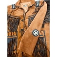 thumbnail image 2 of Classyak Men's Western Fringed and Beaded Leather Moto Jacket, 2 of 2