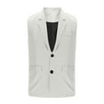 thumbnail image 5 of Wyobmus Mens Vests Outerwear Classic Single Breasted Sleeveless Suit Vest Casual Waistcoat Solid 2 Button Business Blazer Vest With 2 Pockets A-Khaki, 5 of 6