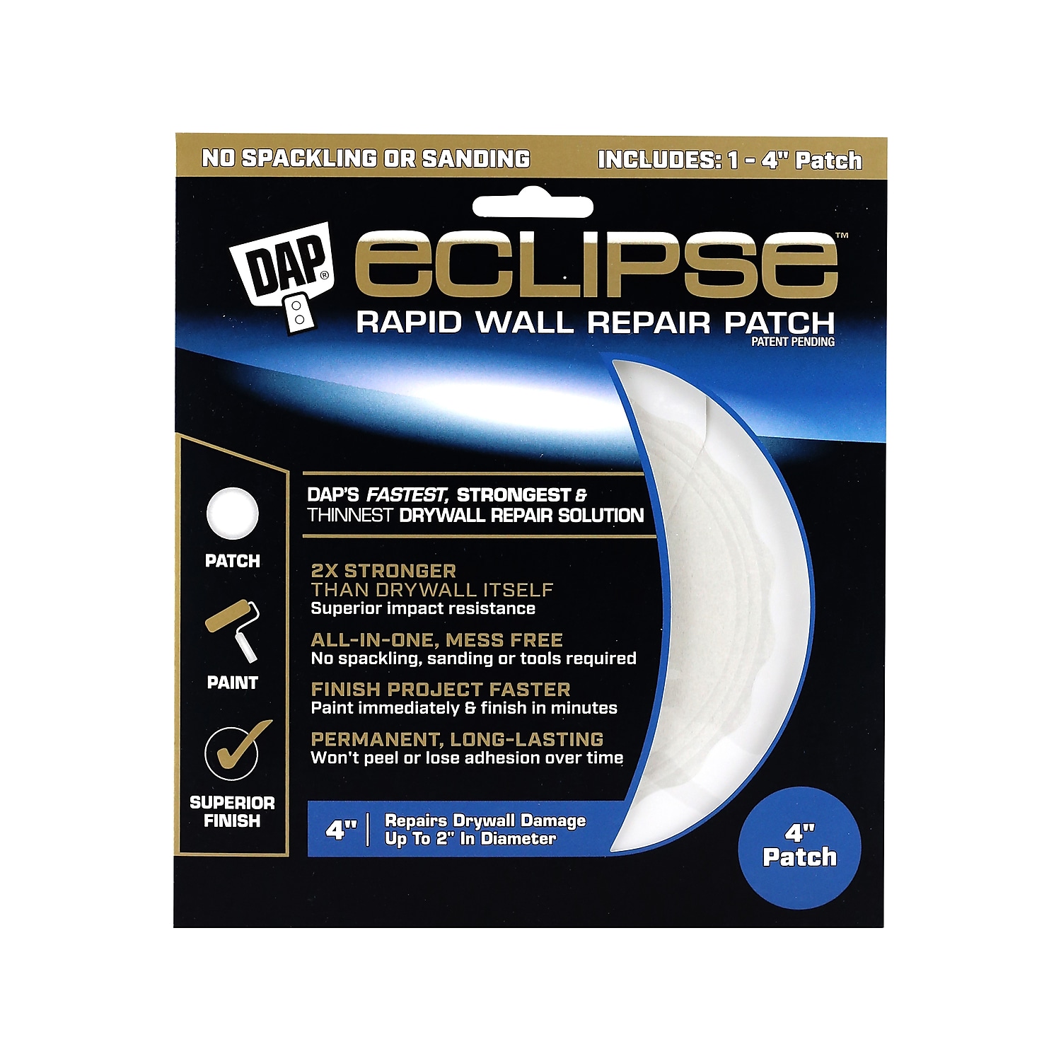 DAP Eclipse Rapid Wall Repair Patch, 4 Inch